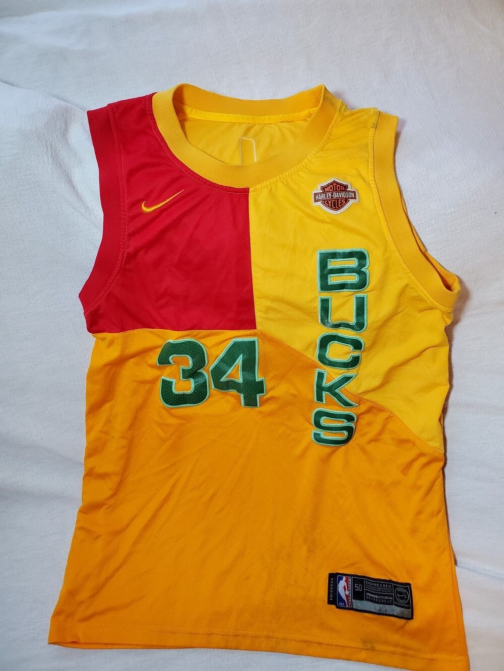 Giannis Antetokounmpo City Edition Bucks Jersey 2018/2019 Nike Harley Logo Sz 50